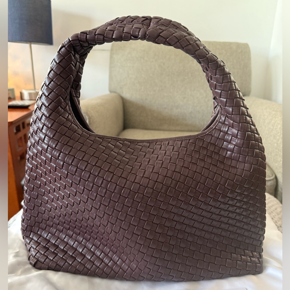 JW Pei Laura Woven Shoulder Bag, Deep Burgundy